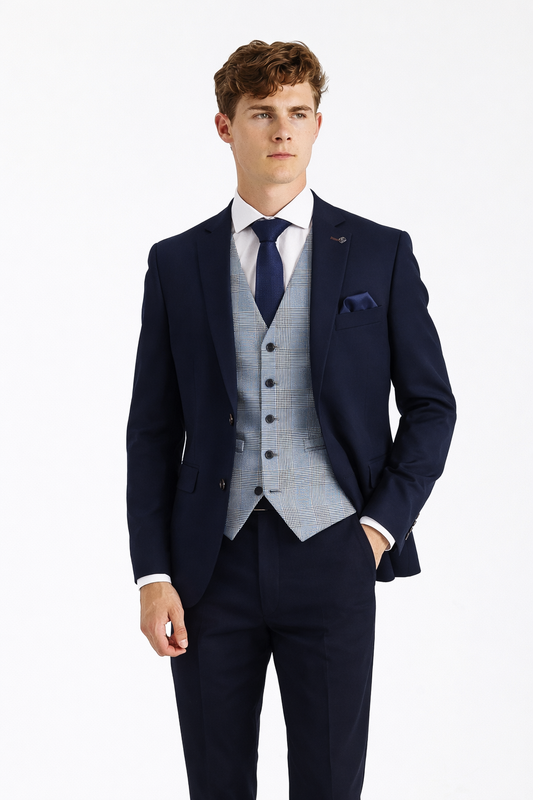 Mayfair Navy 2 Piece with Mark Sky for hire