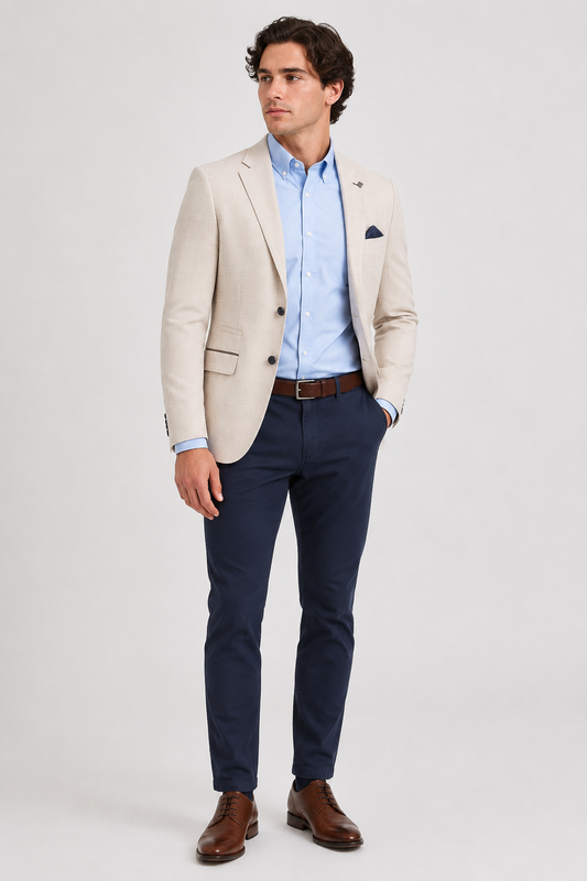 Regent Cream Jacket with Navy Chino