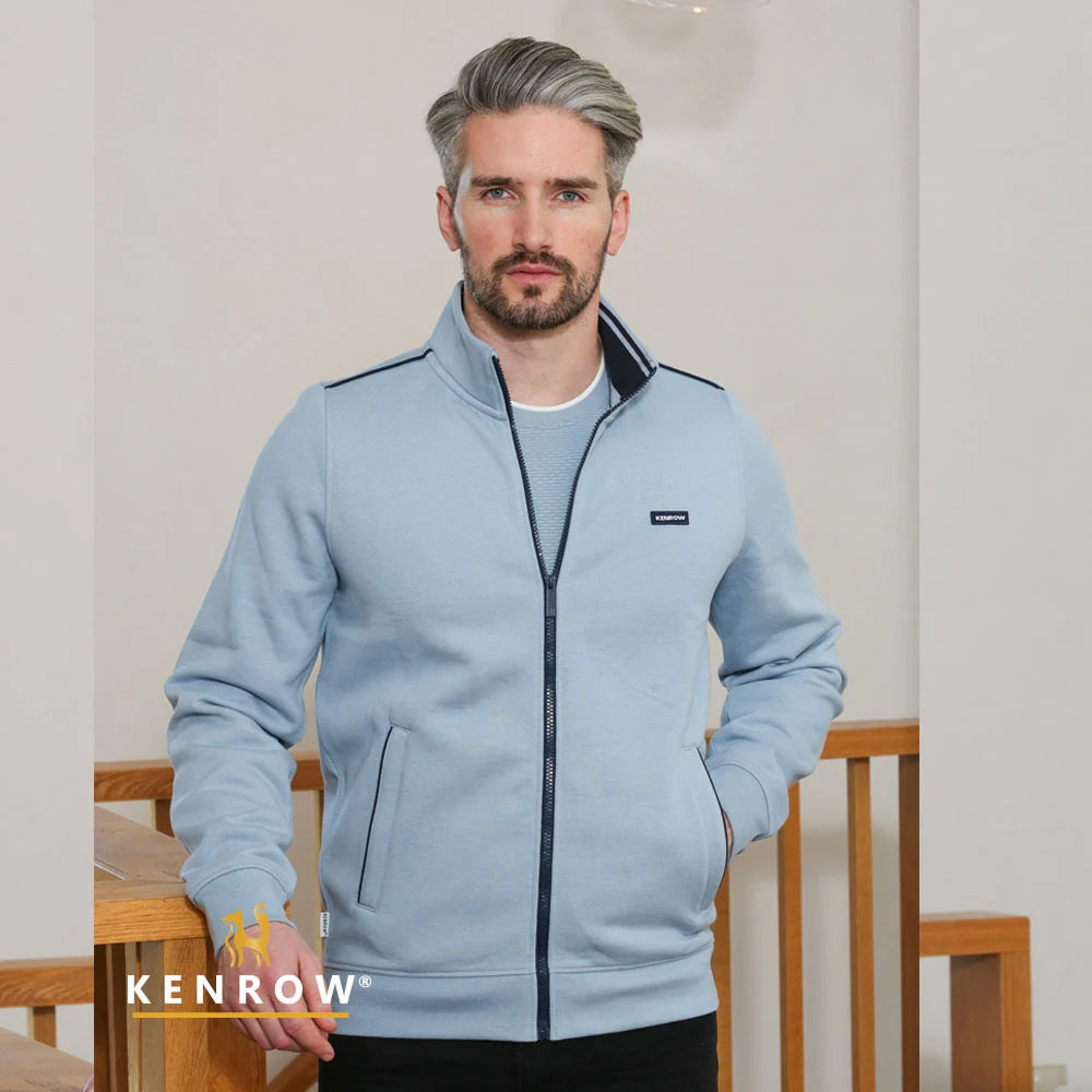 Darragh Zip Through Jacket in Denim