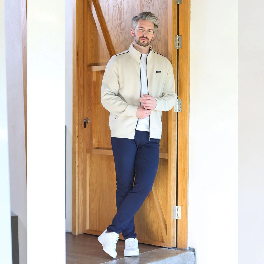 Darragh Zip Through Jacket in Stone