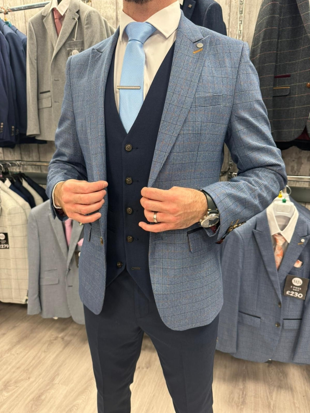 Grey jacket blue waistcoat online