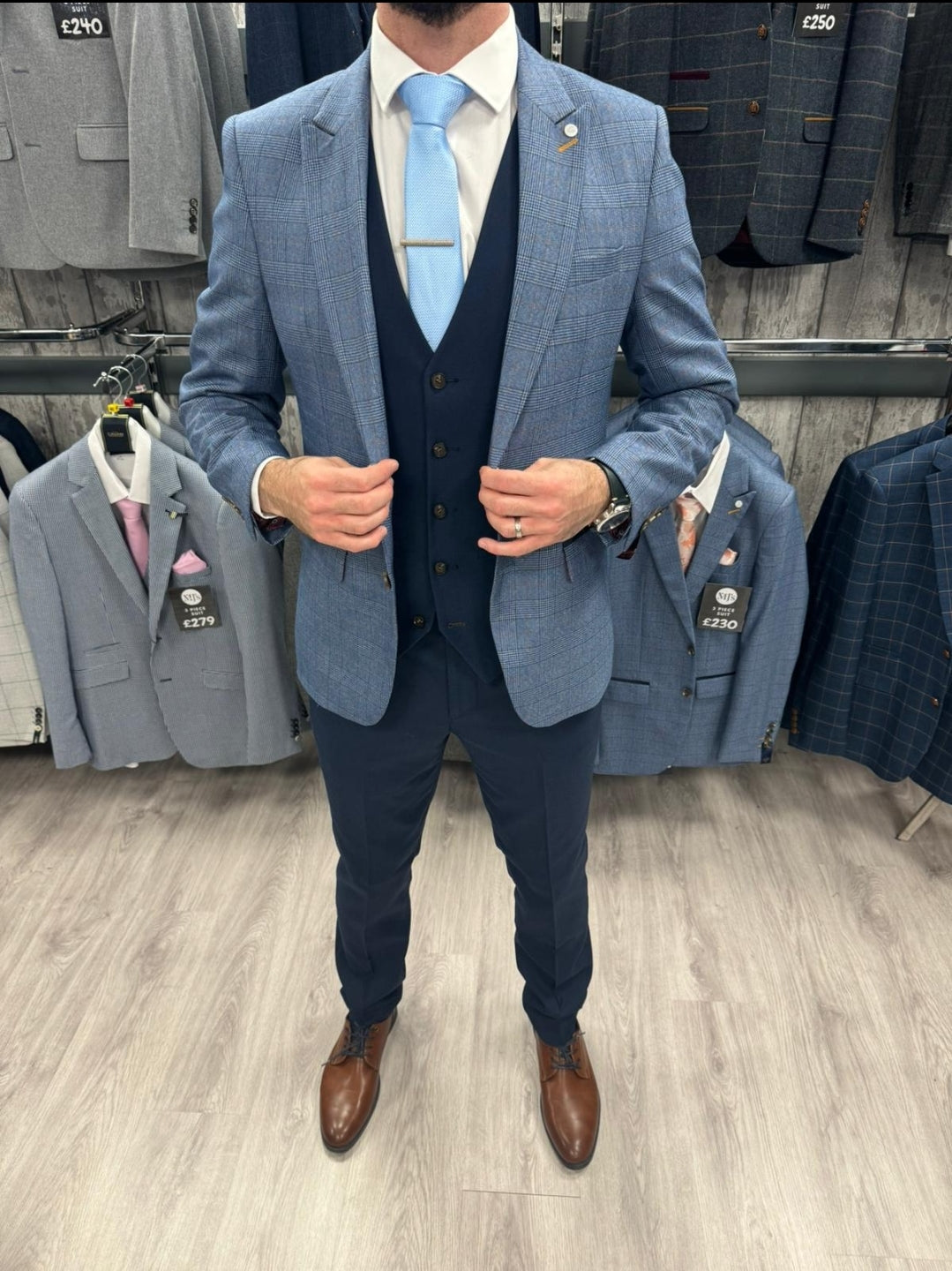 Earl Suit Jacket  With Navy Trousers & Waistcoat