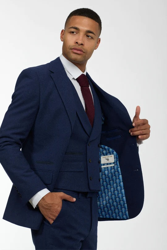 Eton Navy Wool 3 Piece Suit