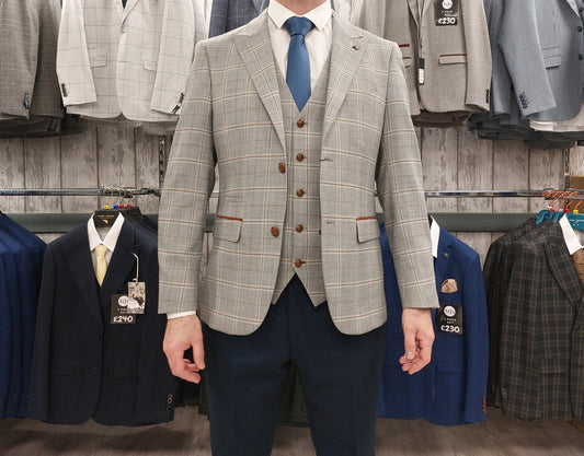 Francis Grey 3 Piece Suit With Navy Trousers