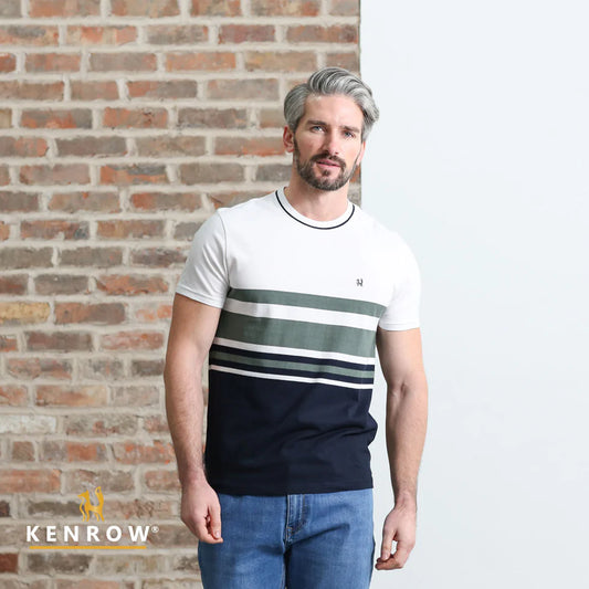 Griffin Striped Tee khaki