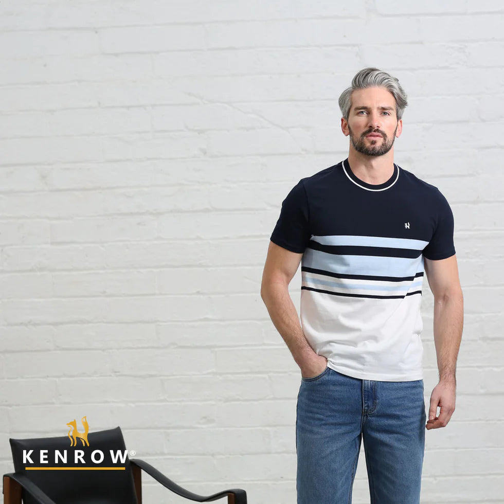 Griffin Striped Tee Sky