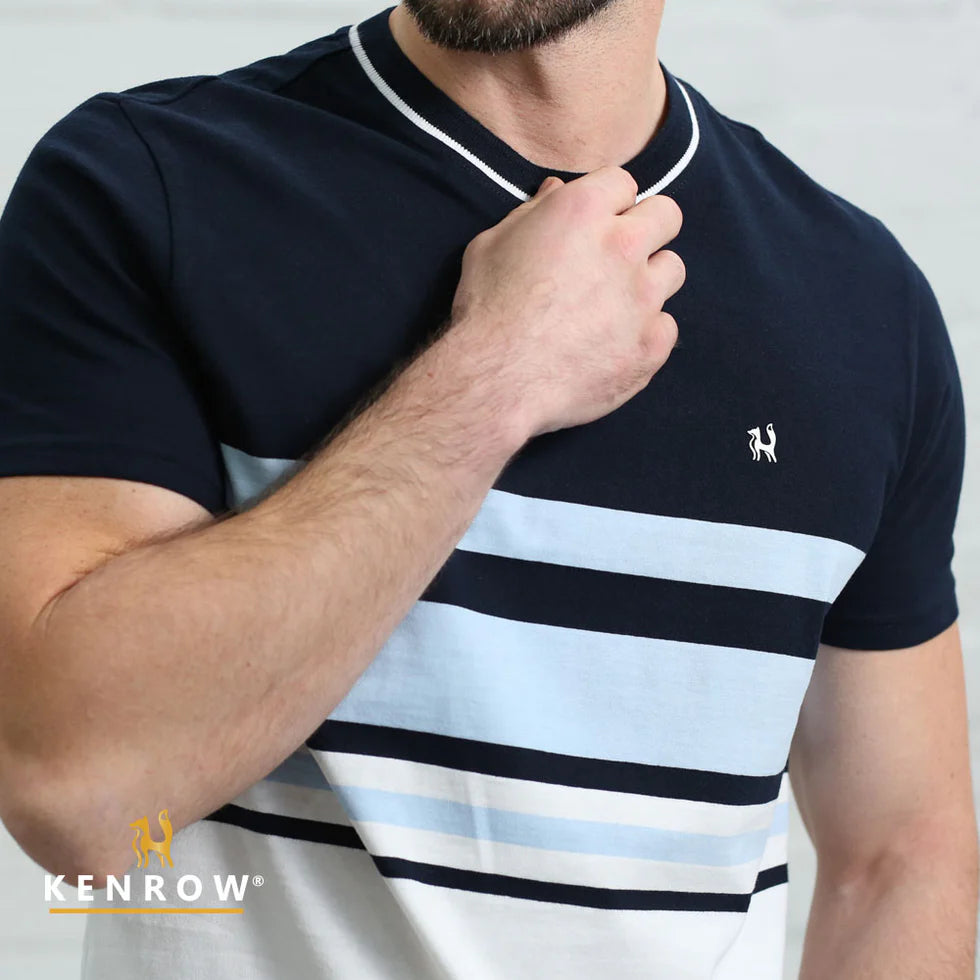 Griffin Striped Tee Sky