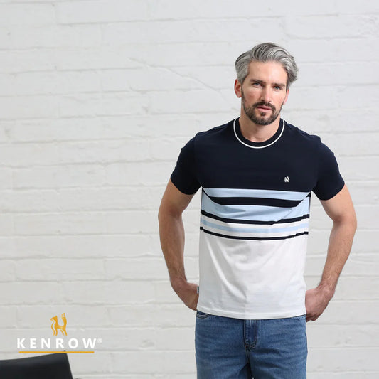Griffin Striped Tee Sky