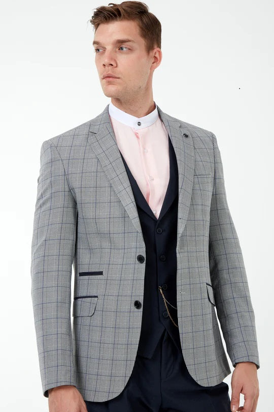 Glen Jacket with Calvin + Calvin Navy Hire Wedding Quotation