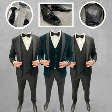 Load image into Gallery viewer, Green Velvet Tux + Harry Tux Hire Wedding Quotation
