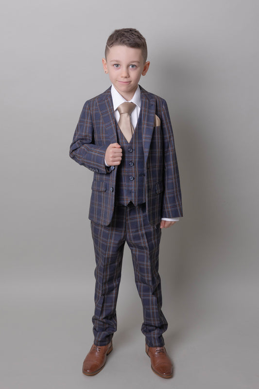 Boy's Otis Check 3 Piece Suit