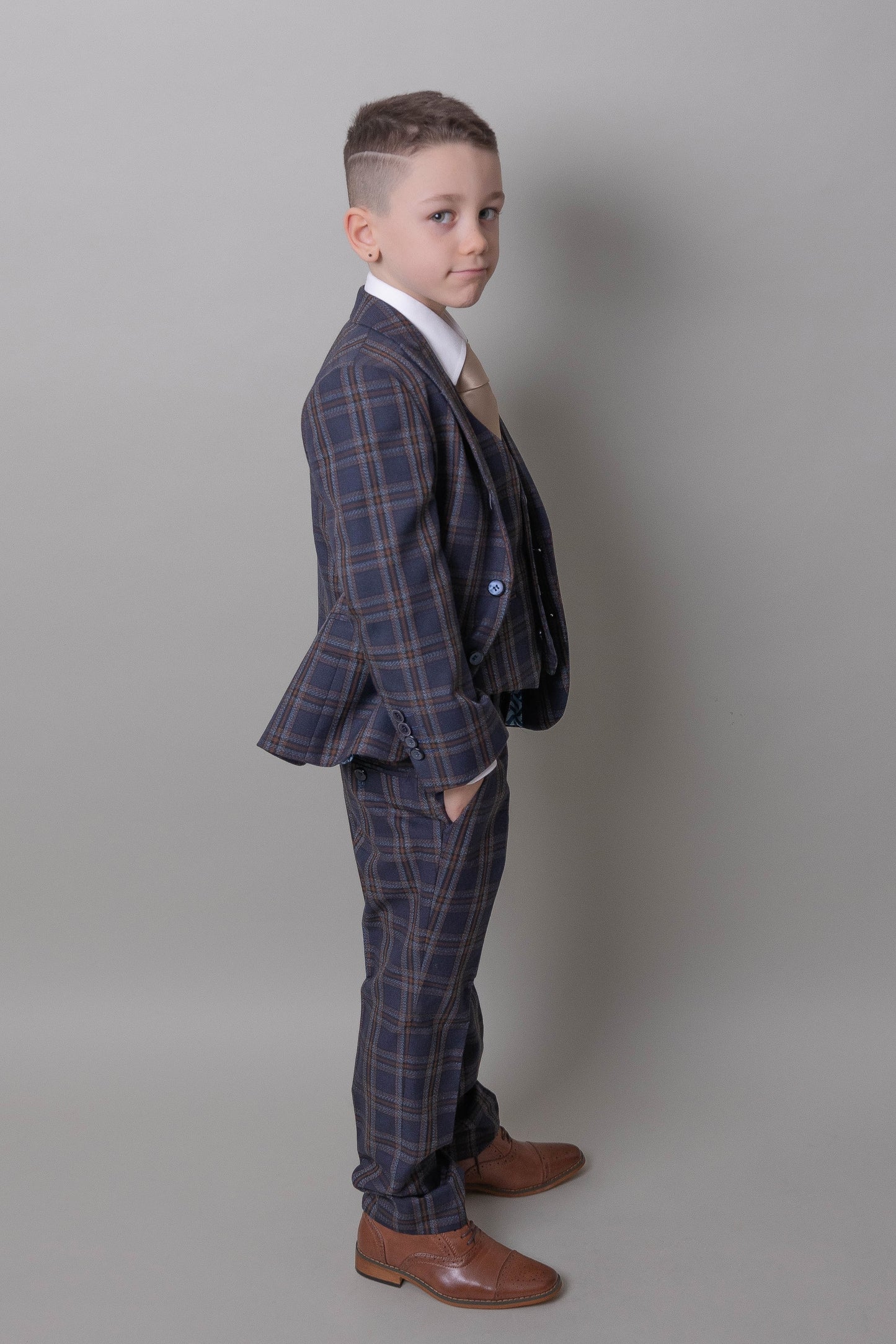 Boy's Otis Check 3 Piece Suit