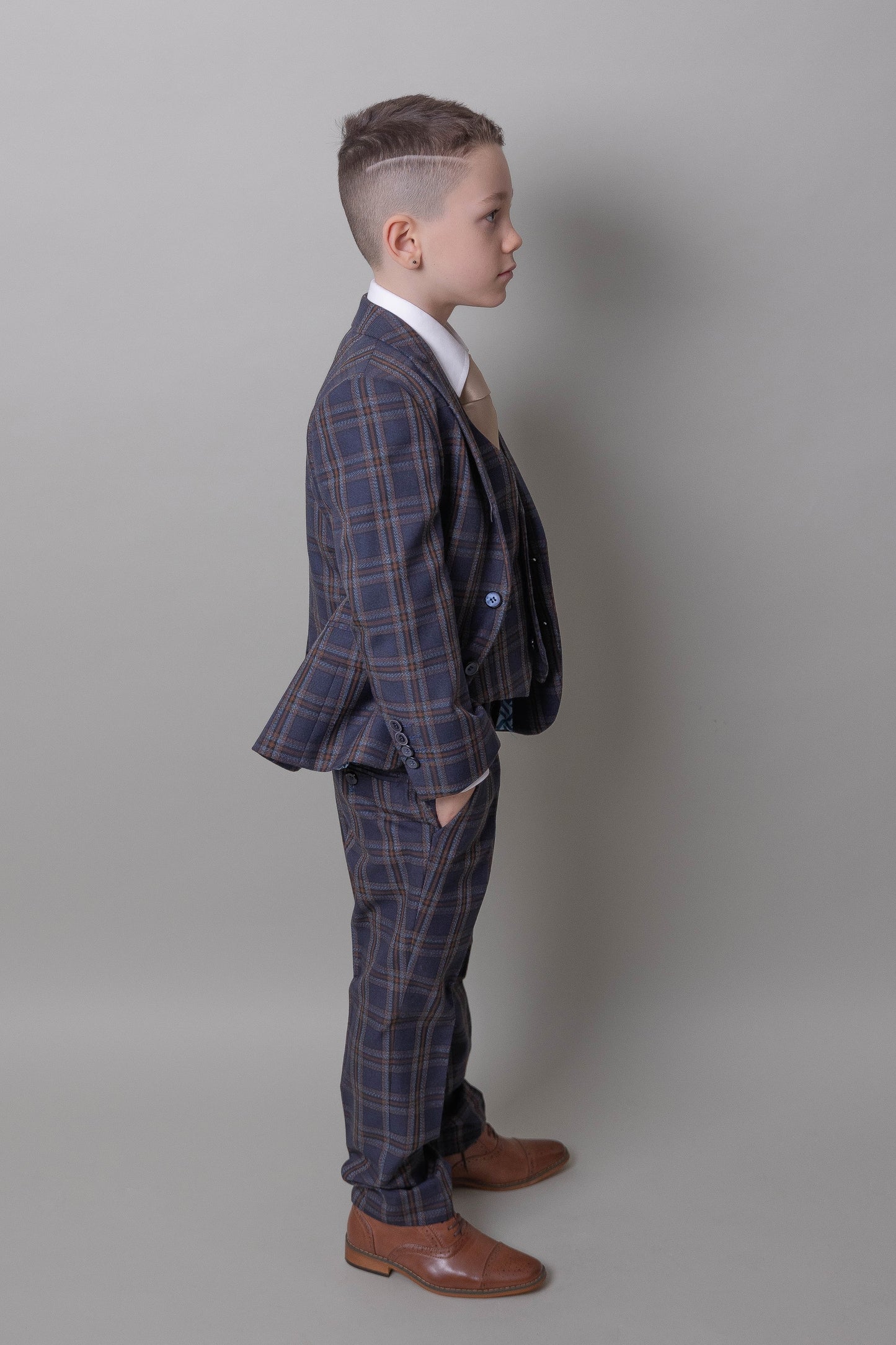 Boy's Otis Check 3 Piece Suit