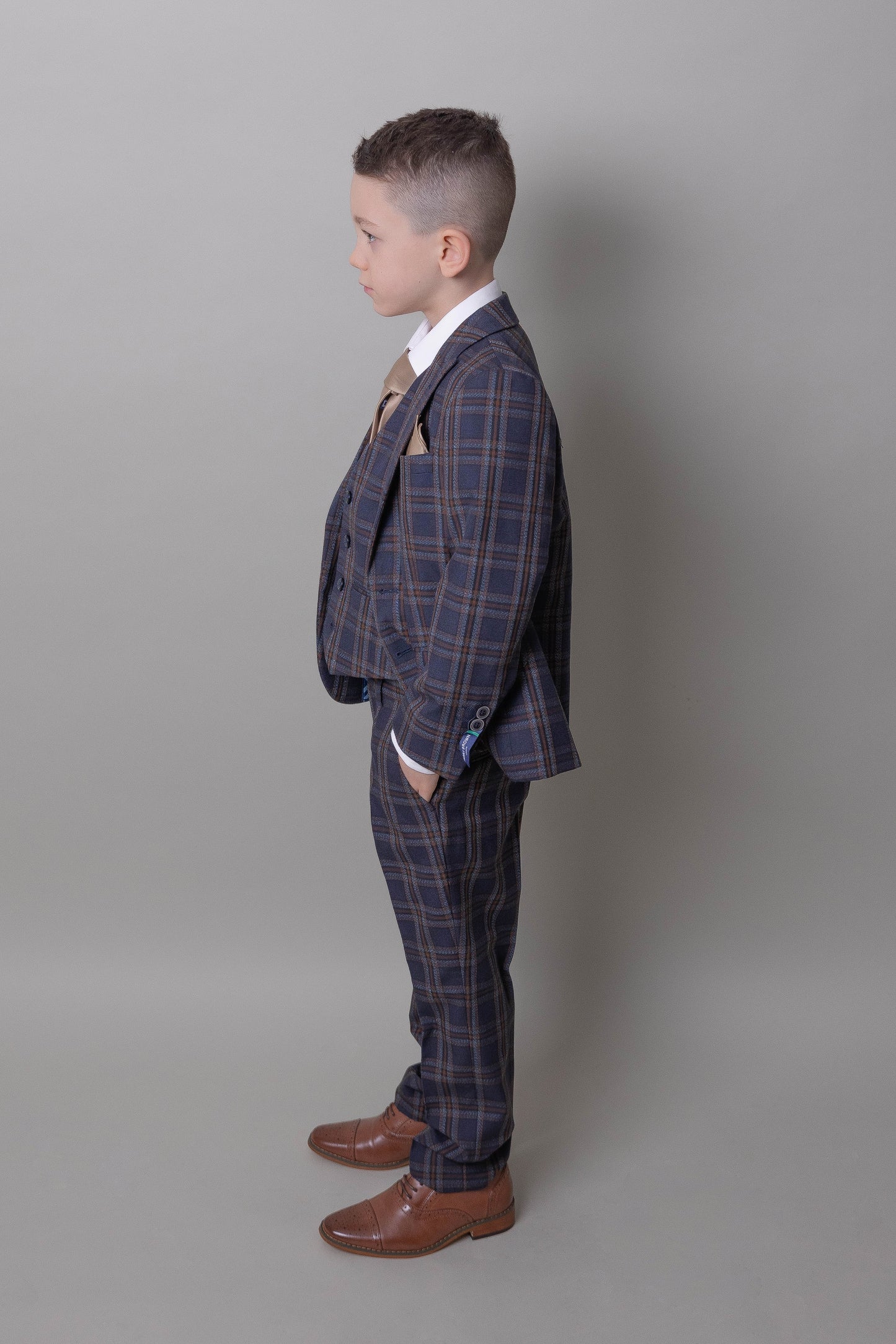Boy's Otis Check 3 Piece Suit