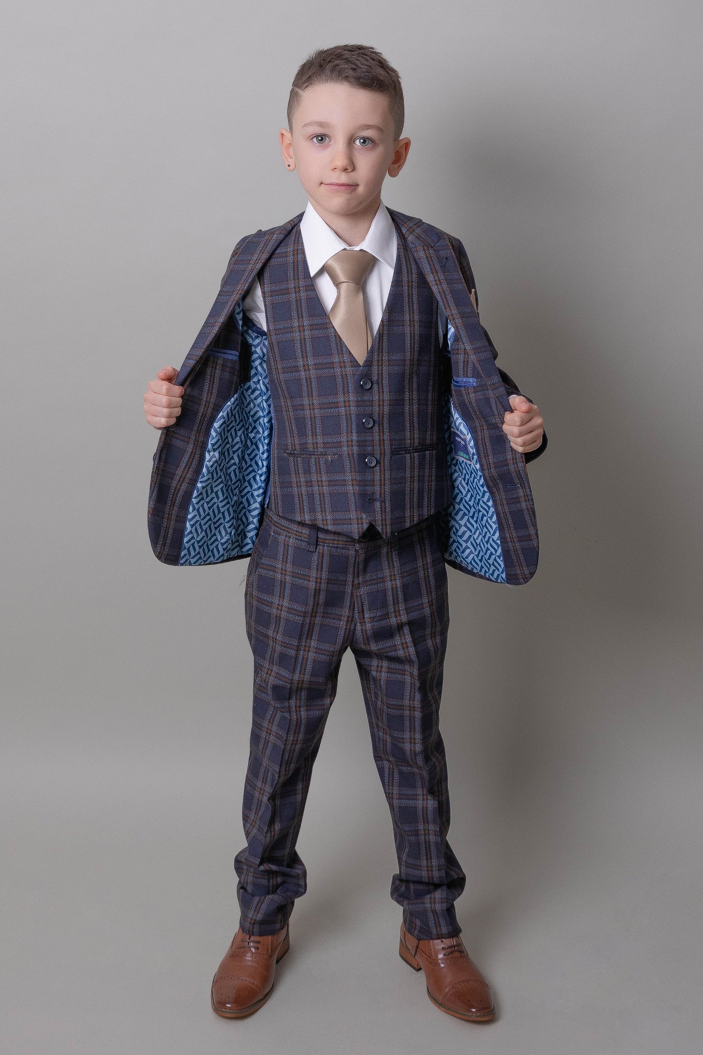 Boy's Otis Check 3 Piece Suit