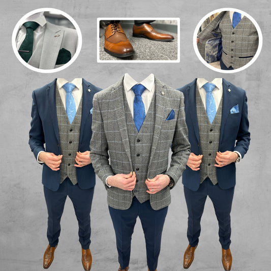 Harris Grey + Calvin Navy Hire Wedding Quotation