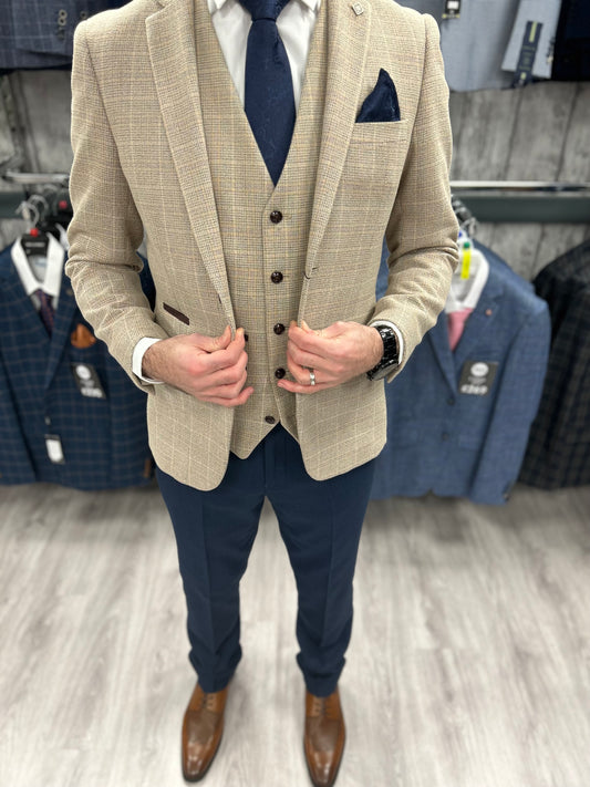 Holland Beige With Navy trousers For Hire