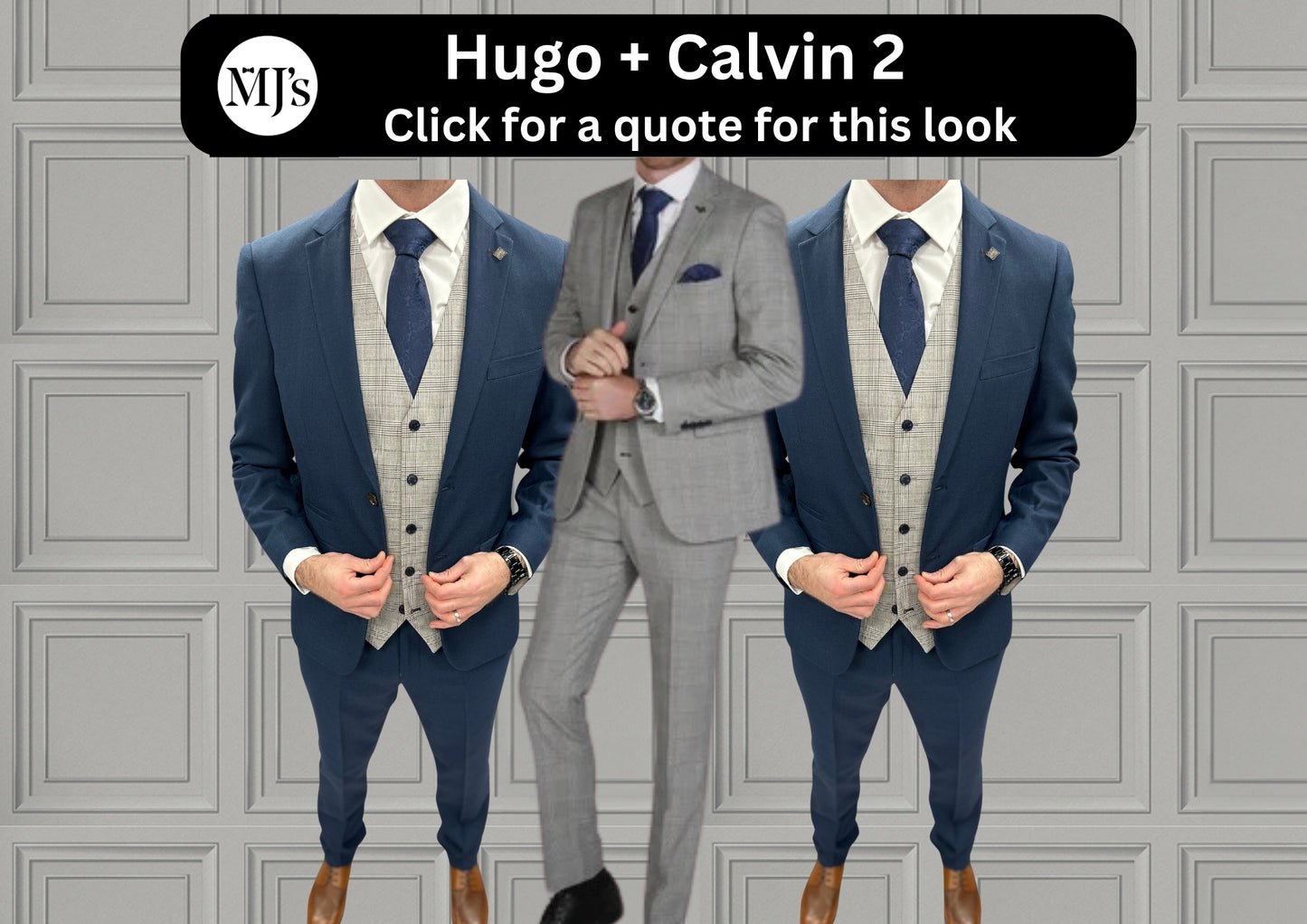 Hugo Grey + Calvin Navy Hire Wedding Quotation 2