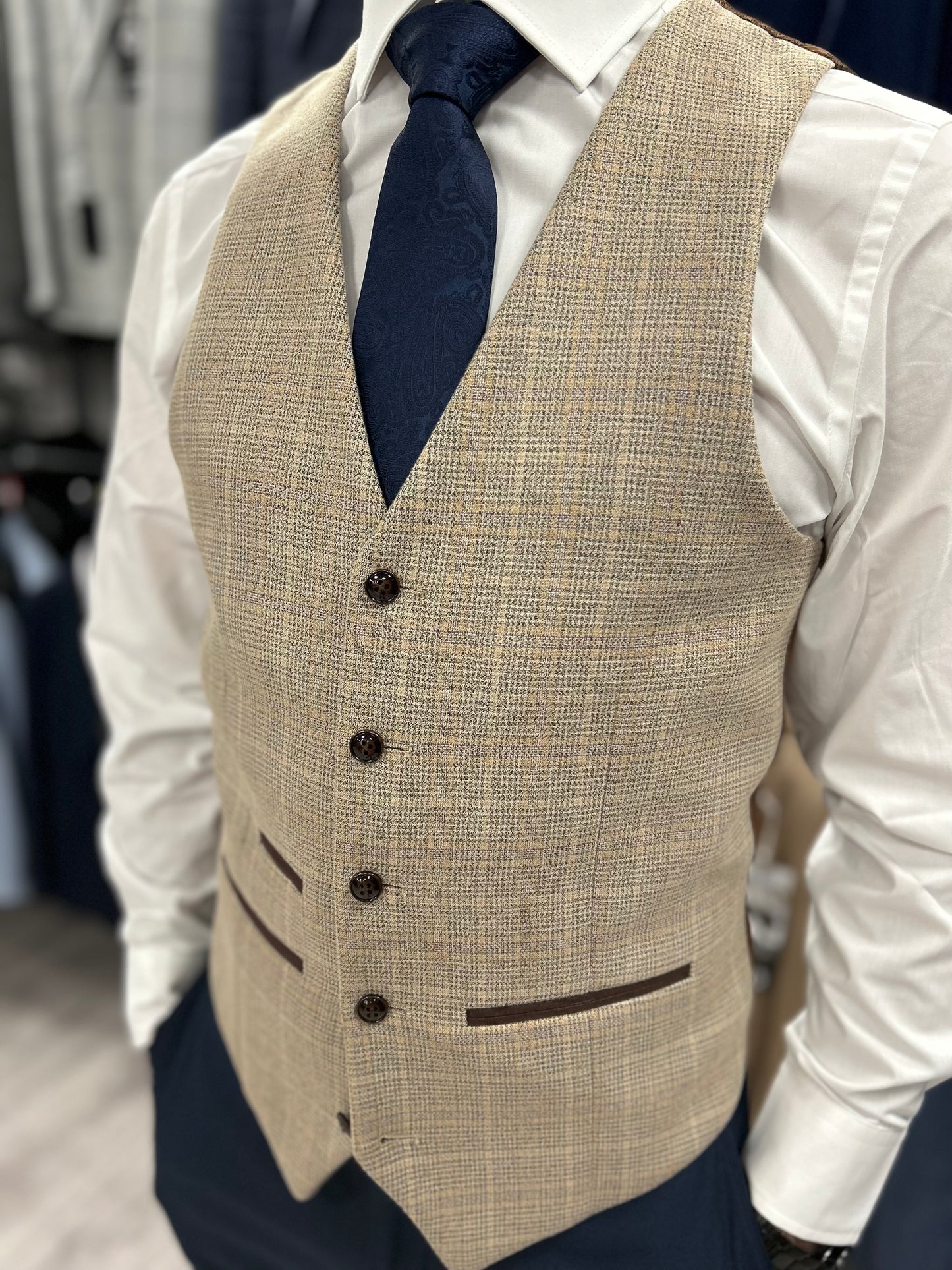 Holland Beige With Navy Trousers