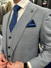 Load image into Gallery viewer, Mark Sky Blue Jacket &amp; Waistcoat - Black Trousers
