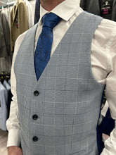 Load image into Gallery viewer, Mark Sky Blue Jacket &amp; Waistcoat - Black Trousers
