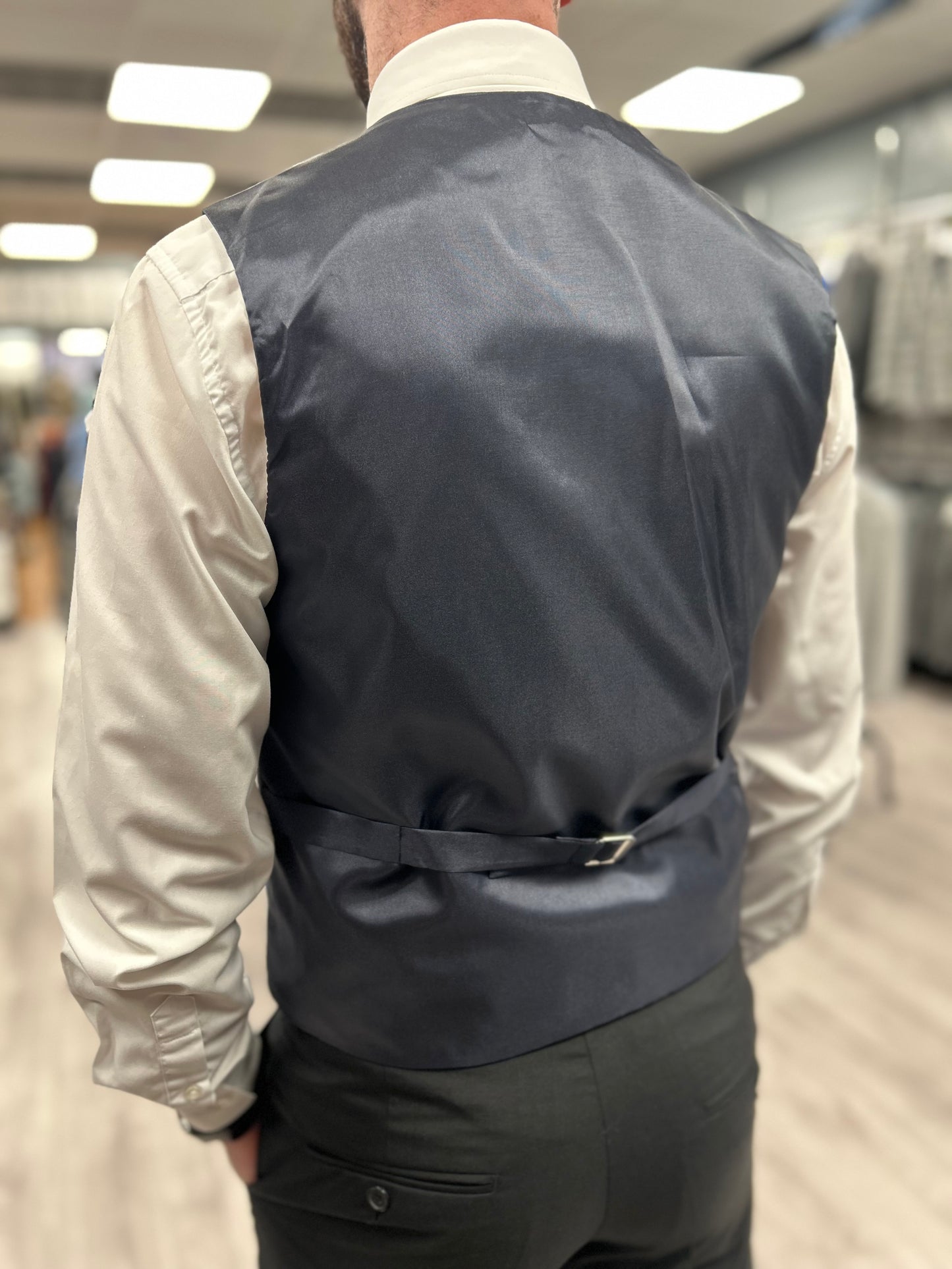 Prince Of Wales Blue Jacket & Waistcoat - Black Trousers