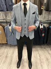 Load image into Gallery viewer, Mark Sky Blue Jacket &amp; Waistcoat - Black Trousers
