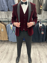 Load image into Gallery viewer, Wine Tux 3 Piece Suit
