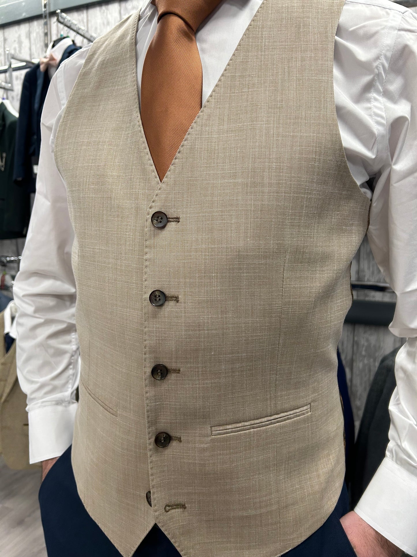 Calvin 2 Piece with Kurt Beige waistcoat