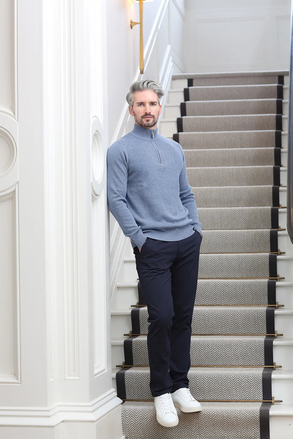 Kenrow Justin Half Zip Powder Blue