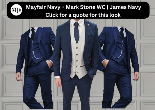 Mayfair Navy Jacket & Trouser with Mark Stone waistcoat + James Navy Wedding Quotation (Copy) (Copy)