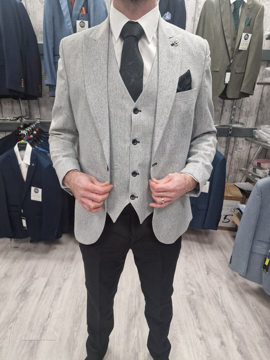 Jason Grey Suit with black trousers