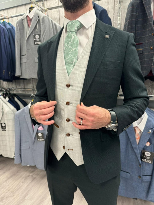 Jasper Green 2 Piece Suit With Mark Stone Waistcoat
