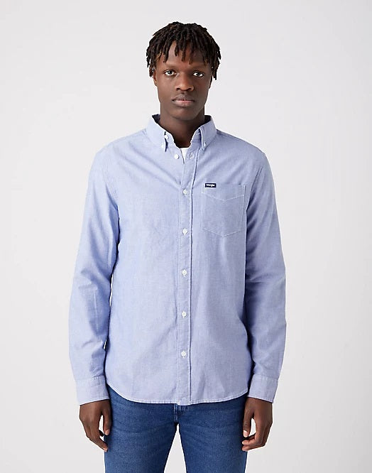 Wrangler 1 pkt down shirt blue tint