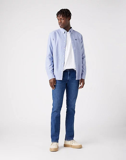 Wrangler 1 pkt down shirt blue tint