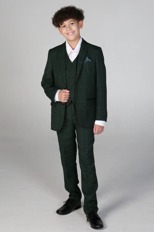 Leo Green Boys 3 Piece Suit