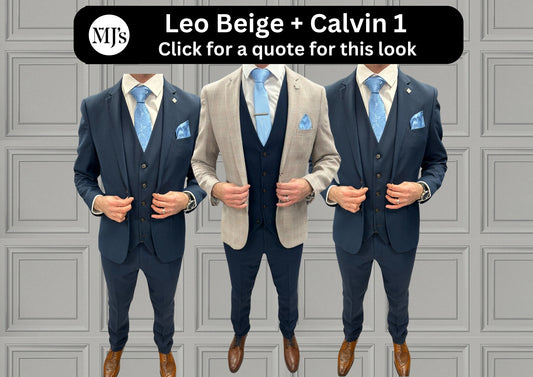 Leo Beige + Calvin Navy Hire Wedding Quotation 1