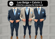 Load image into Gallery viewer, Leo Beige + Calvin Navy Hire Wedding Quotation 1
