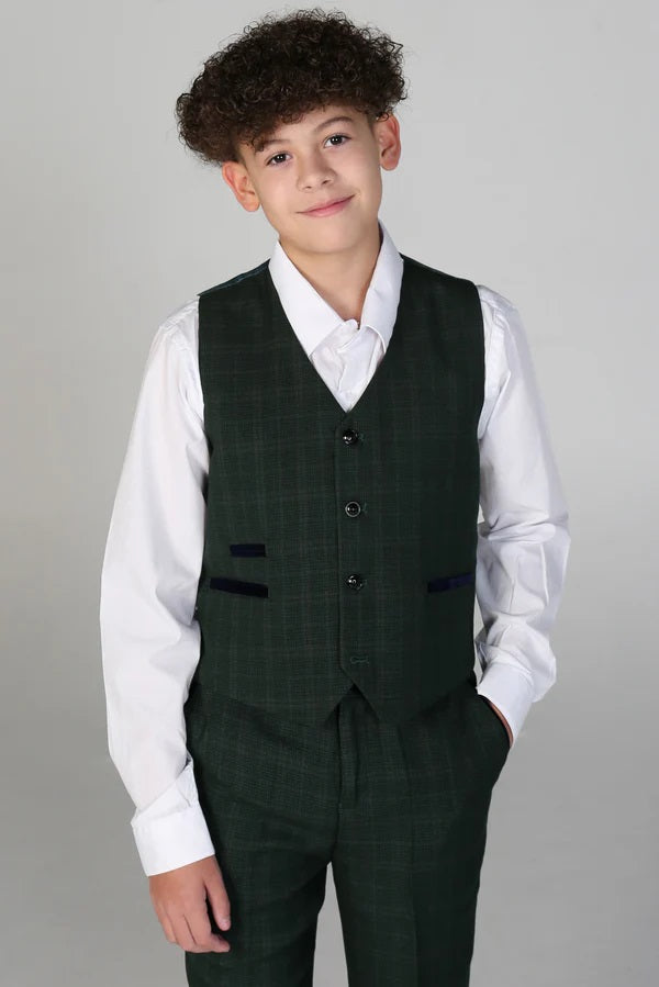 Leo Green Boys 3 Piece Suit