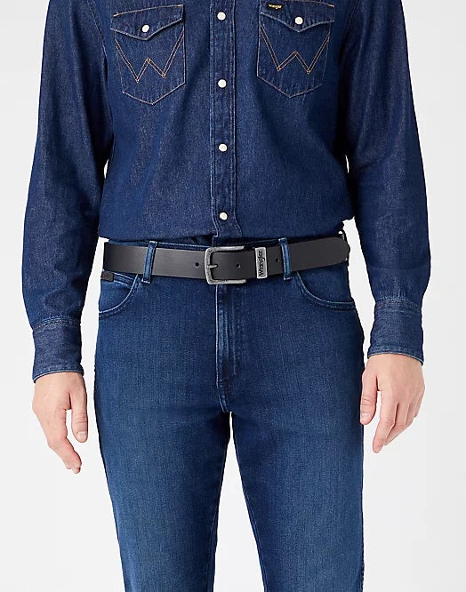 Wrangler Metal Loop Belt in Black
