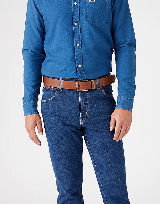 Wrangler Metal Loop Belt in Cognac