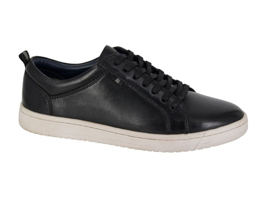 MJ799A Black Leather leisure sports shoe