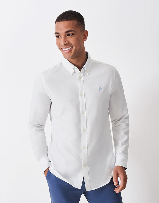Crew Slim Fit Oxford Shirt in White