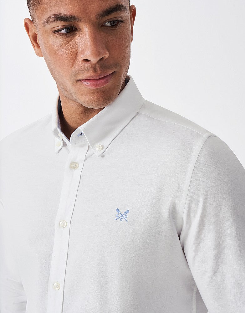 Crew Slim Fit Oxford Shirt in White