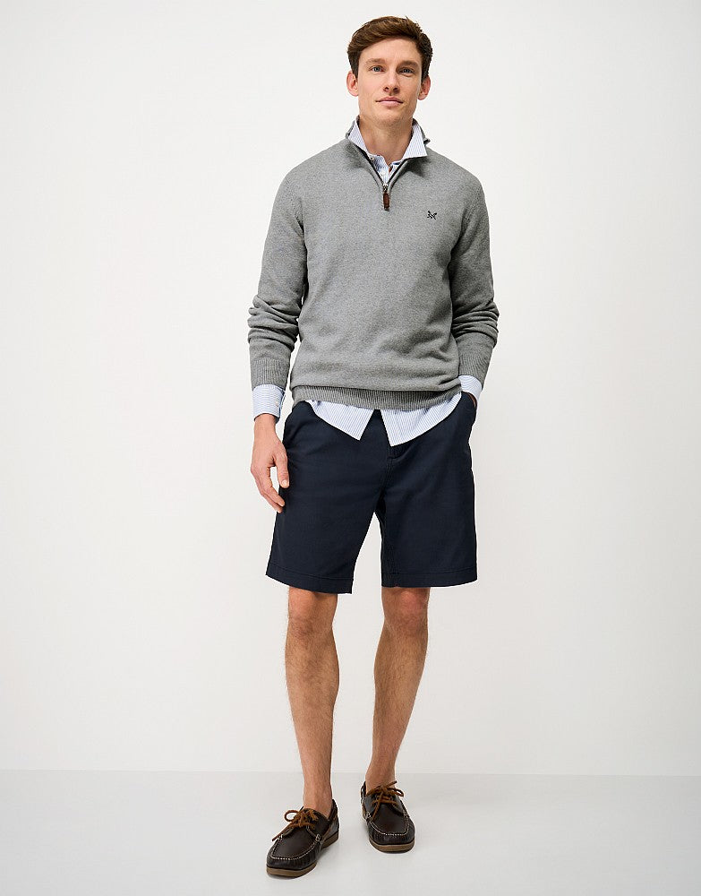 Classic Half Zip Jumper in Grey