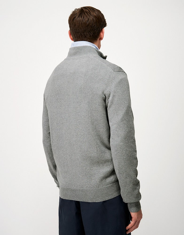 Classic Half Zip Jumper in Grey