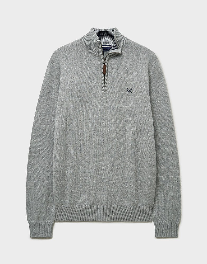 Classic Half Zip Jumper in Grey