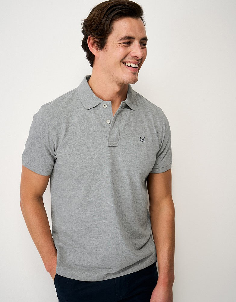 Crew Classic Polo Shirt in Grey Marl