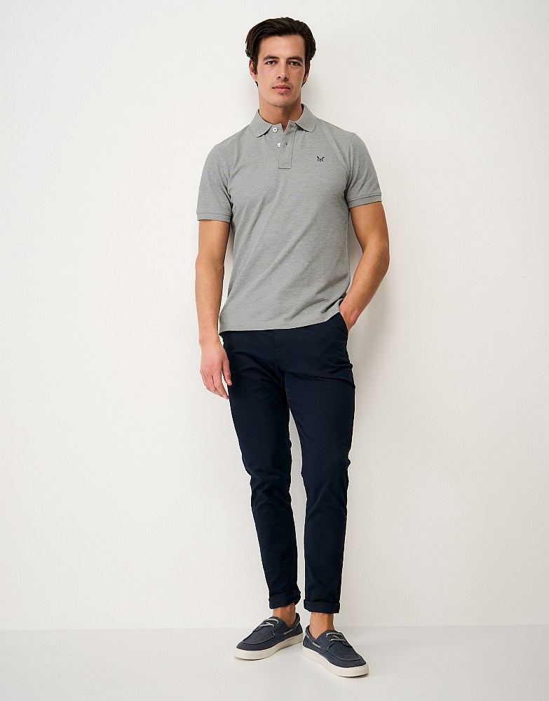 Crew Classic Polo Shirt in Grey Marl