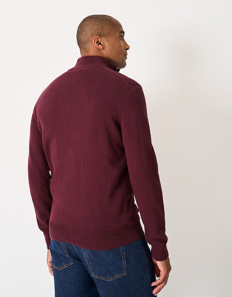 Classic Half Zip Jumper in Burgundy